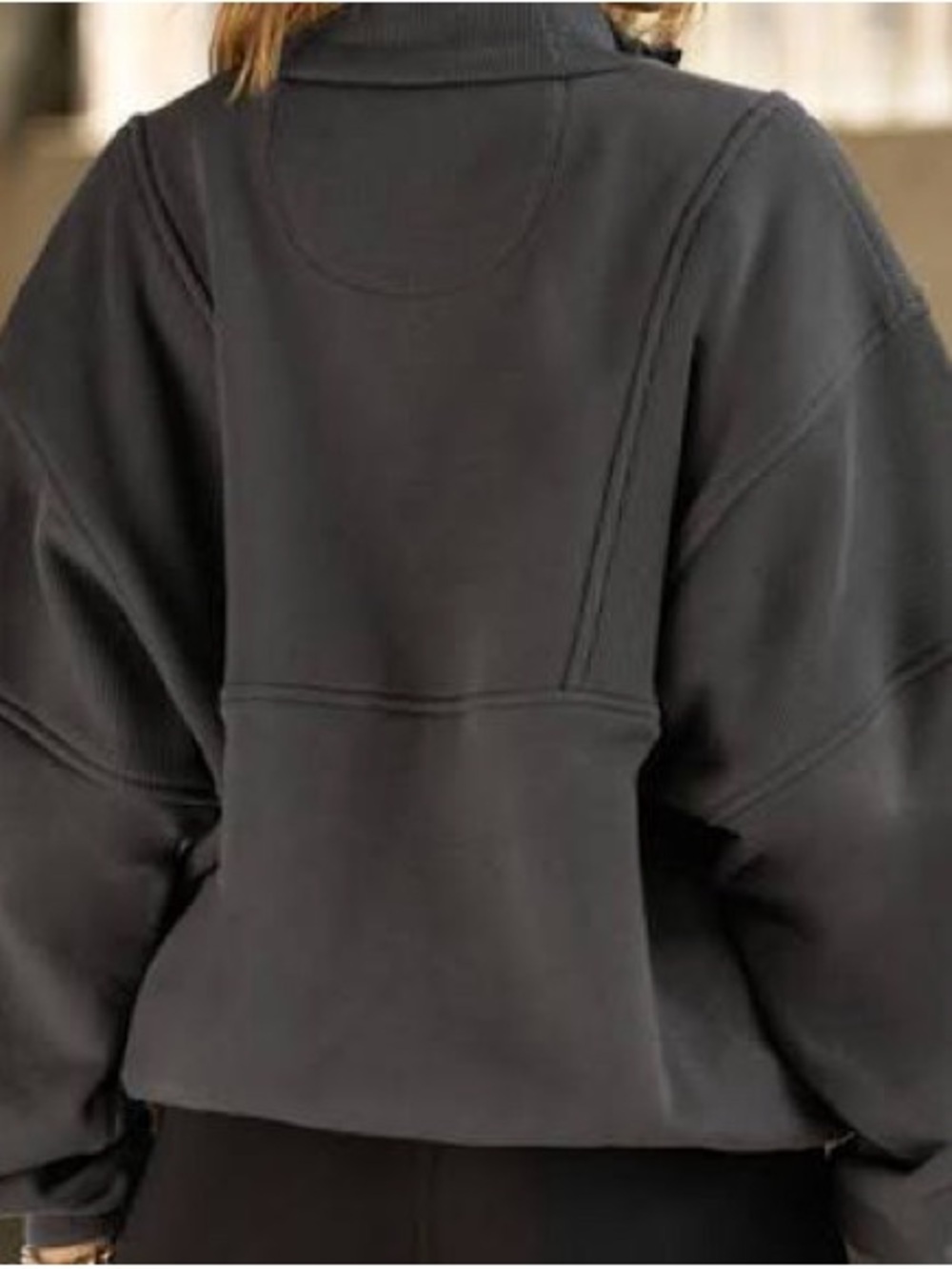 Joah Brown Charcoal Half-Zip Pullover S/M - Picture 3 of 6